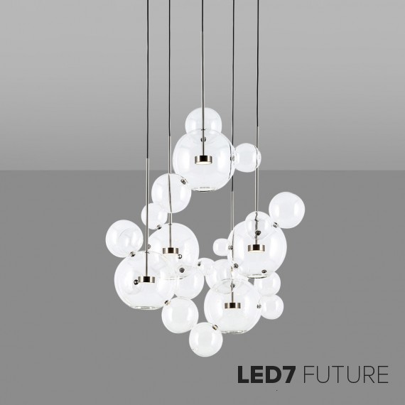 Giopato & Coombes - Bolle Circular Chandelier 24 Bubbles